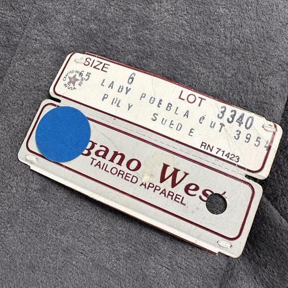 VTG Pagano West Blazer Womens 6 Gray Pink Diamond Yokes Poly Suede NWT USA - Picture 5 of 10